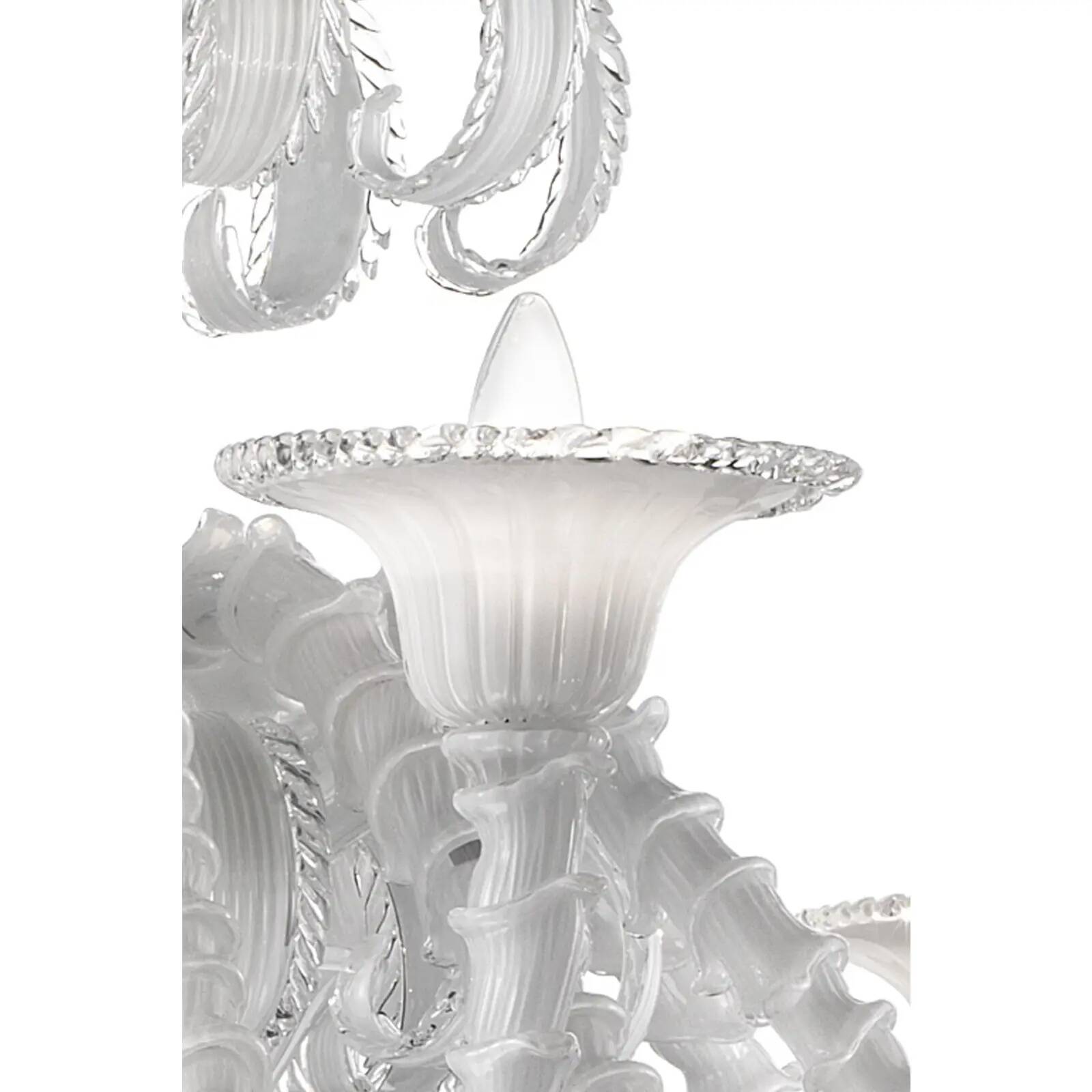 Venetian White "Cà Rezzonico" Murano Glass Chandelier