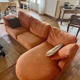 Vintage canapé and Viscoti fabric chaise longue