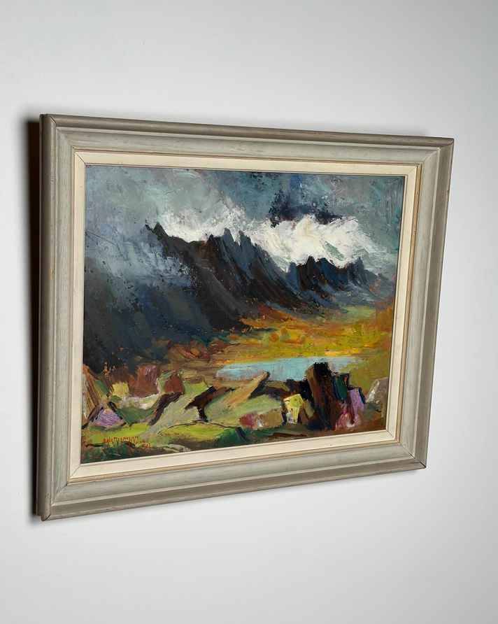 Original Mid Century Swedish Oil on Panel – “Landscape” by Erik Magnusson