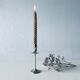Twisted silver candle holder