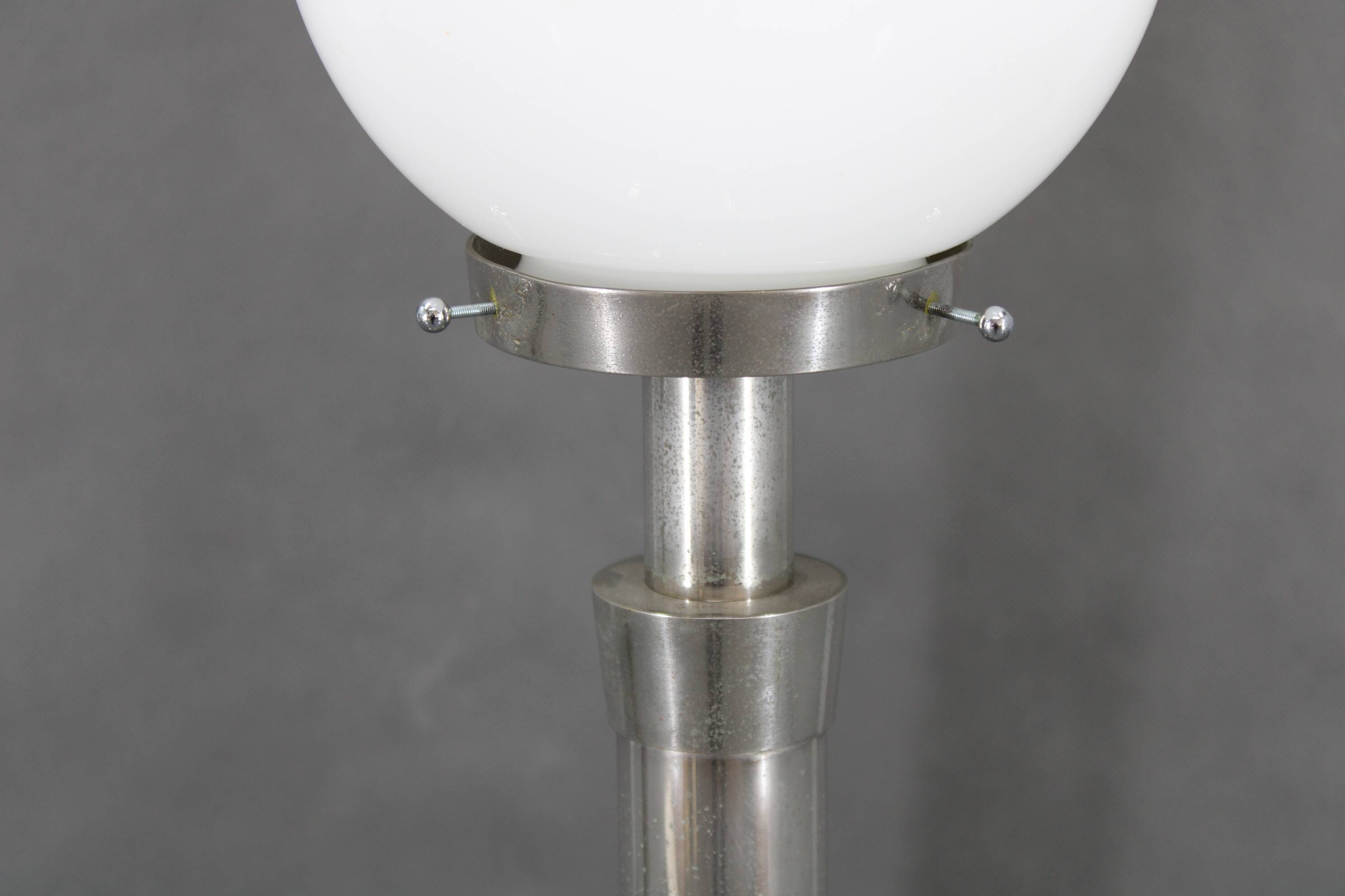 1940s pair of Art Deco chrome floor lamps, Czechoslovakia