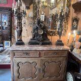 Bressan style hunting sideboard, marble top, 19th century