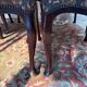 Suite de 6 chaises Chippendale anglais XIXe – Acajou, tissu jacquard