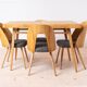 Dining table and 4 chairs by Antonin Šuman, restored.