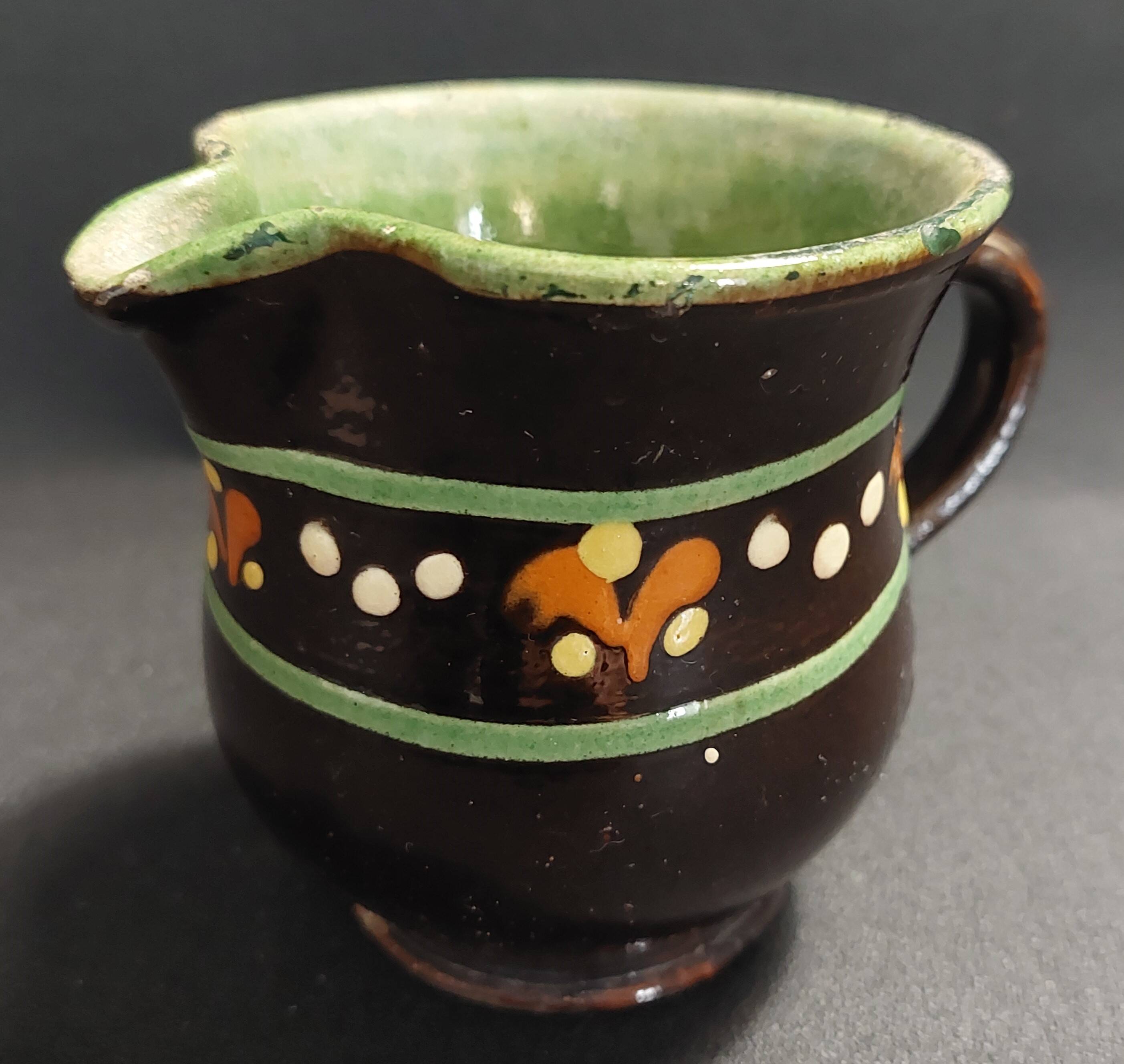 Glazed terracotta cream jug, Savoie, early 20th century