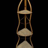 Rattan corner shelf from the 60s Italy