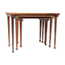 Set of 3 nesting tables with studded legs in rosewood Denmark 1960s