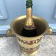 French Brass Cloisonné Style Champagne Bucket with Hand-Painted Fruit