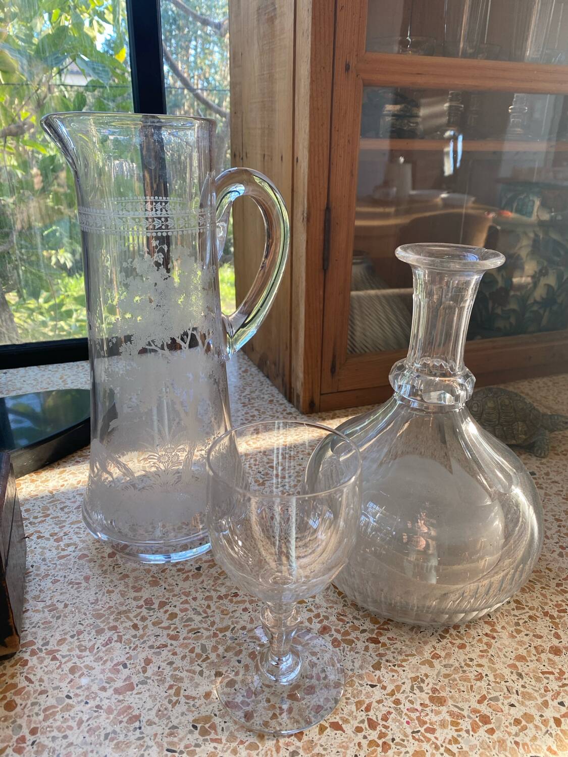 Set of 6 large Baccarat crystal wine glasses, balloon model