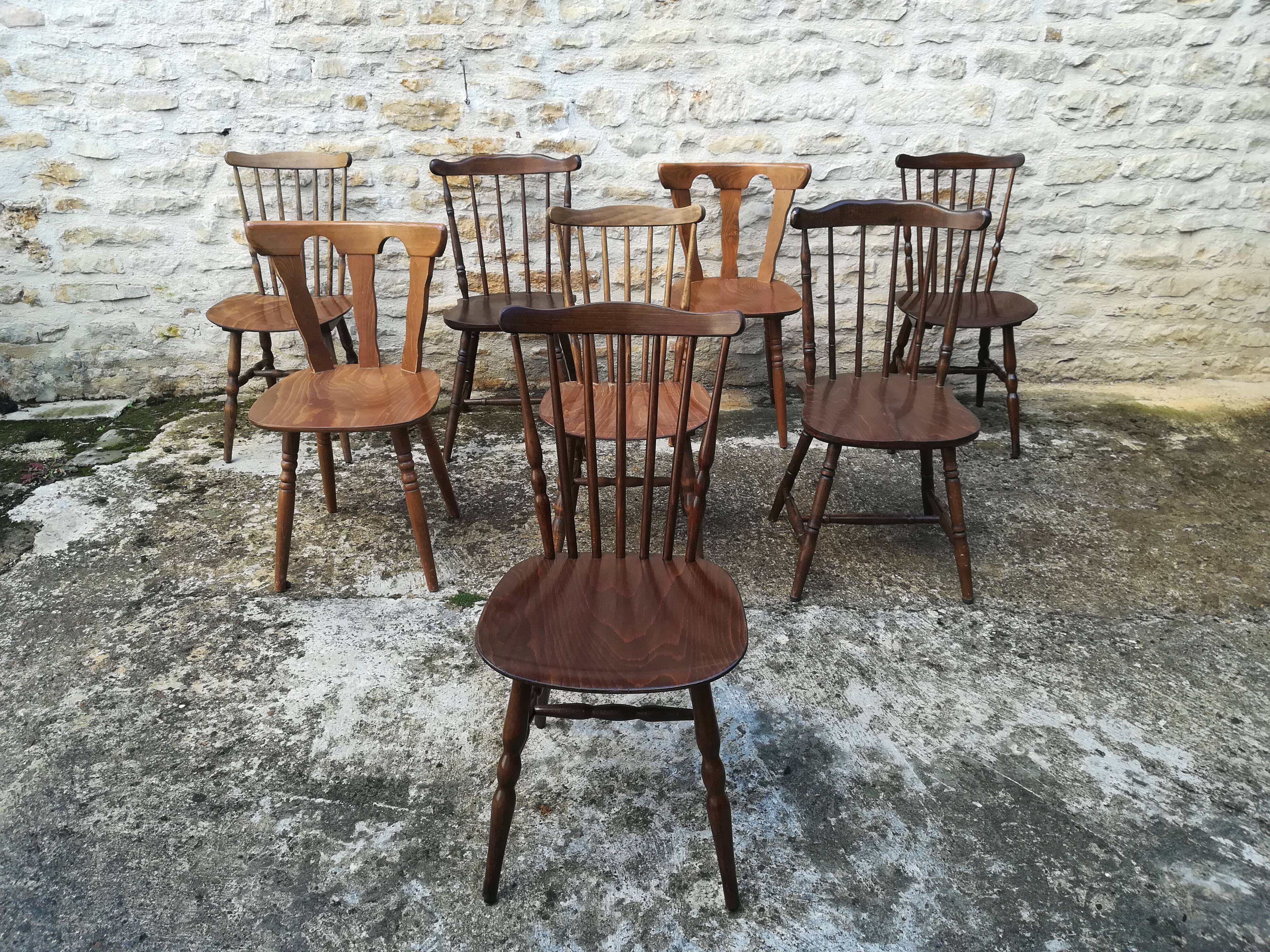 Mismatched bistro chairs