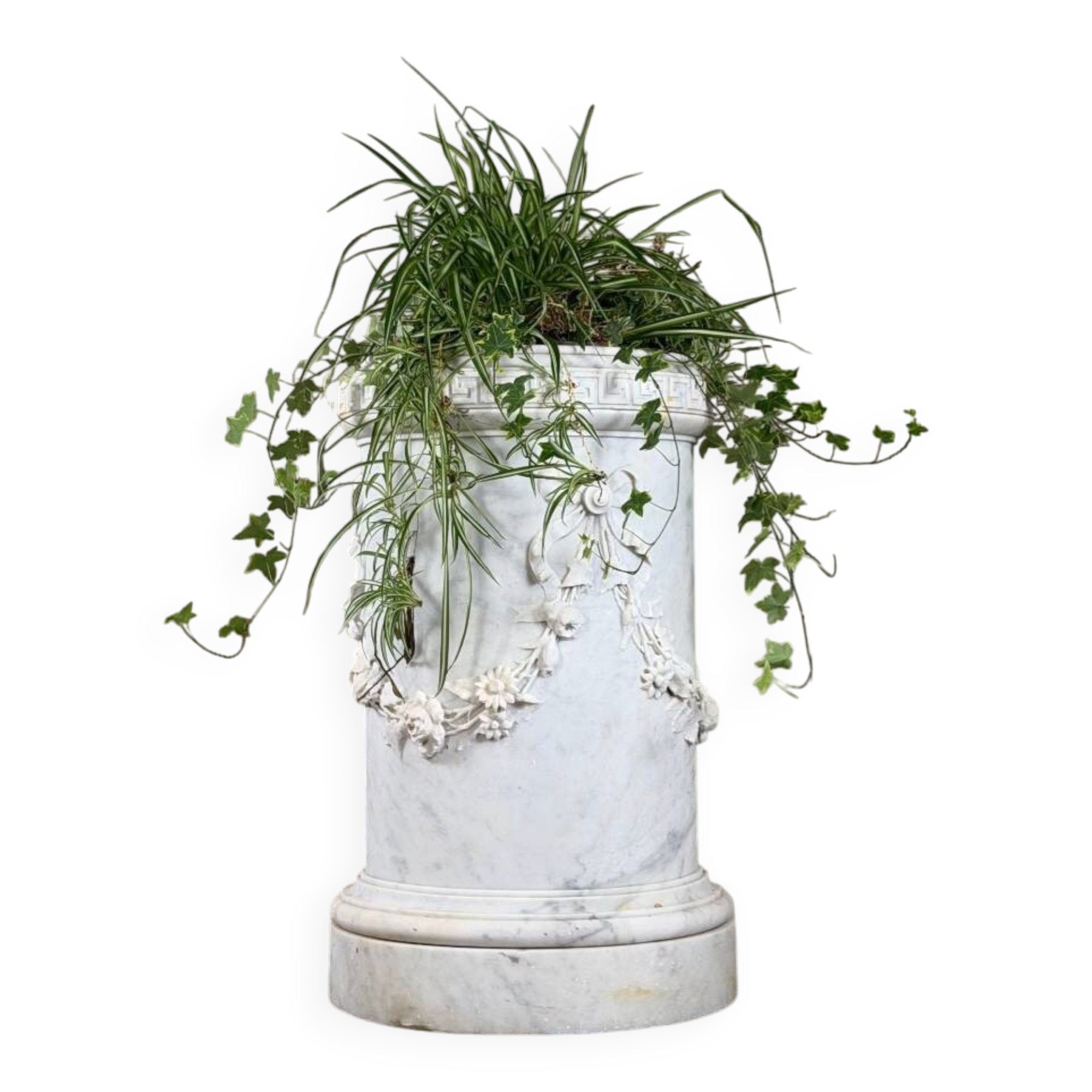 Carrara marble jardinière in Louis XVI style, circa 1880.