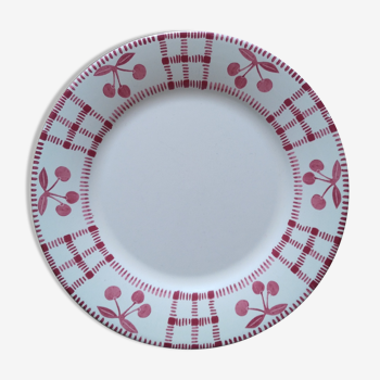 Earthenware serving plate with cherry decoration