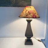 Turned wood lamp