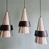 Lot de 3 suspensions scandinaves en aluminium, J. Hammerborg,  1960