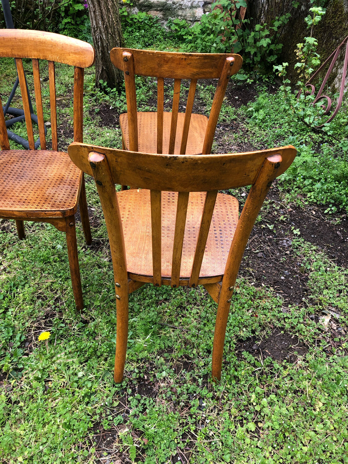 Trio chaises bistrot monobloc