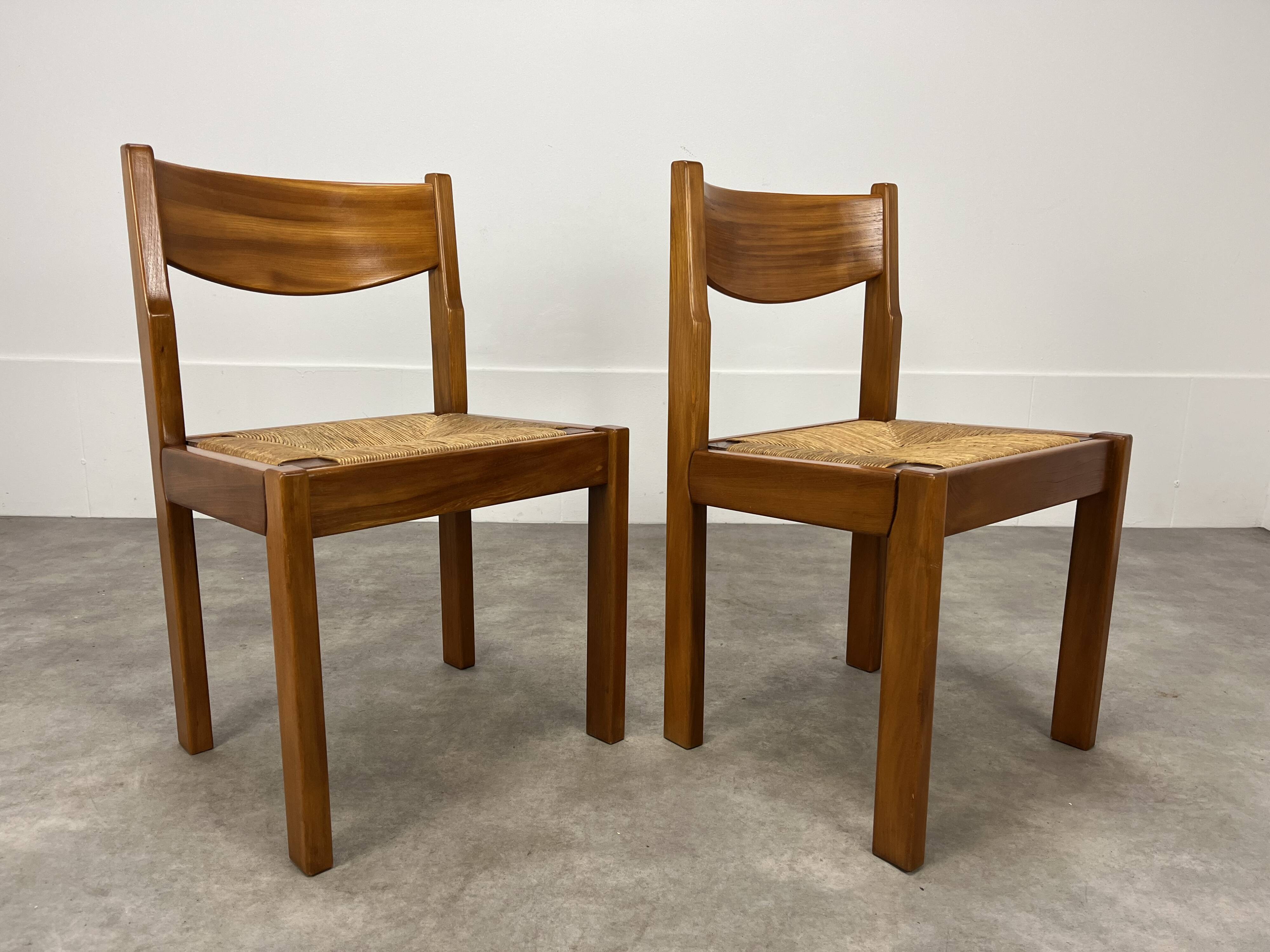 Paire de chaises maison Regain en orme et paille