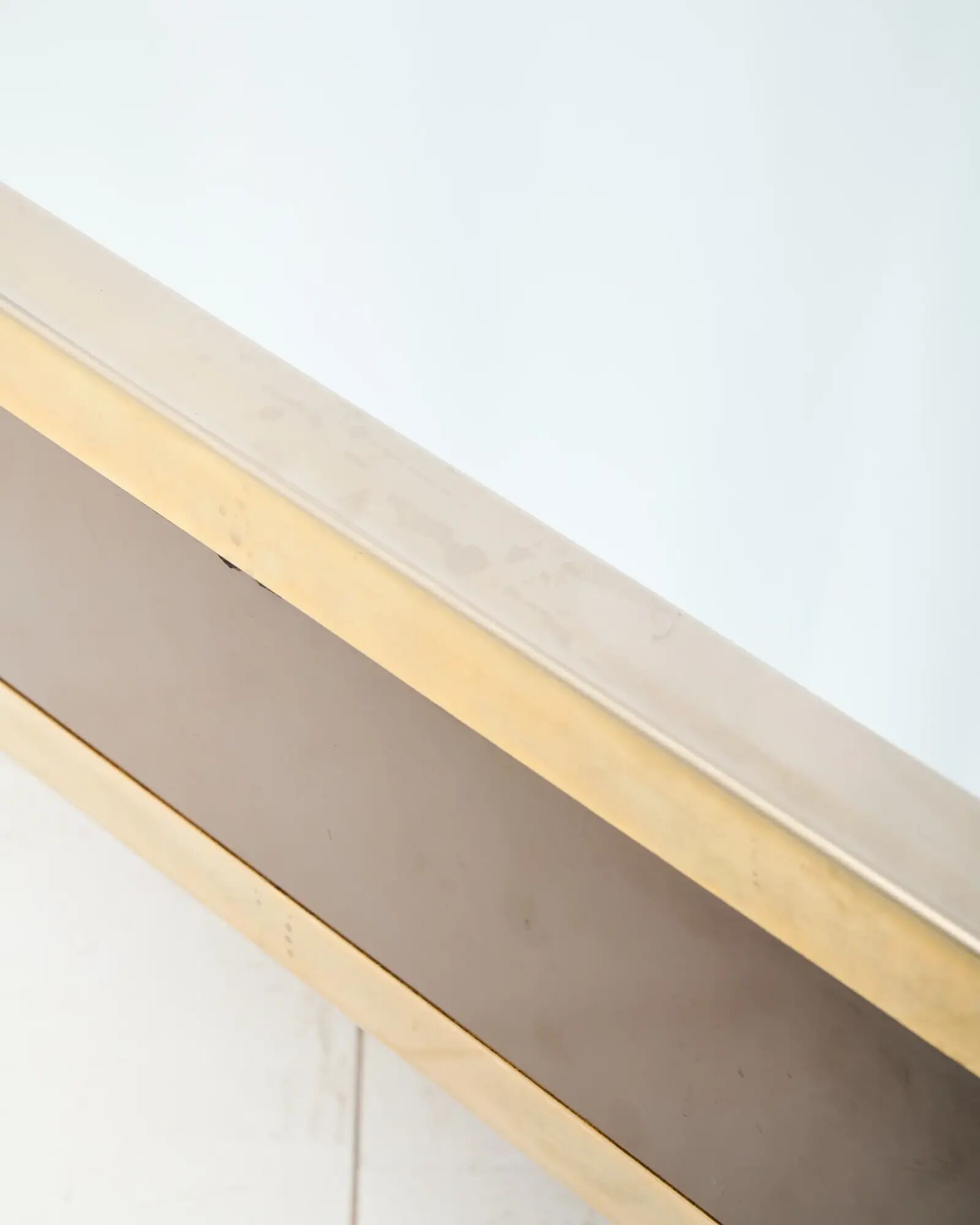 Table basse bar miroir et marron, Willy Rizzo, Cidue, 1970s