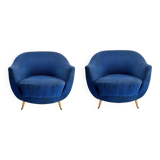 Set of Mid-Century Italian Armchairs attributed to ISA, 1950s