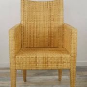 Fauteuil en bois et rotin tressé