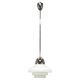 1930s Art Deco Bauhaus Opaline Glass and Chrome Pendant Light