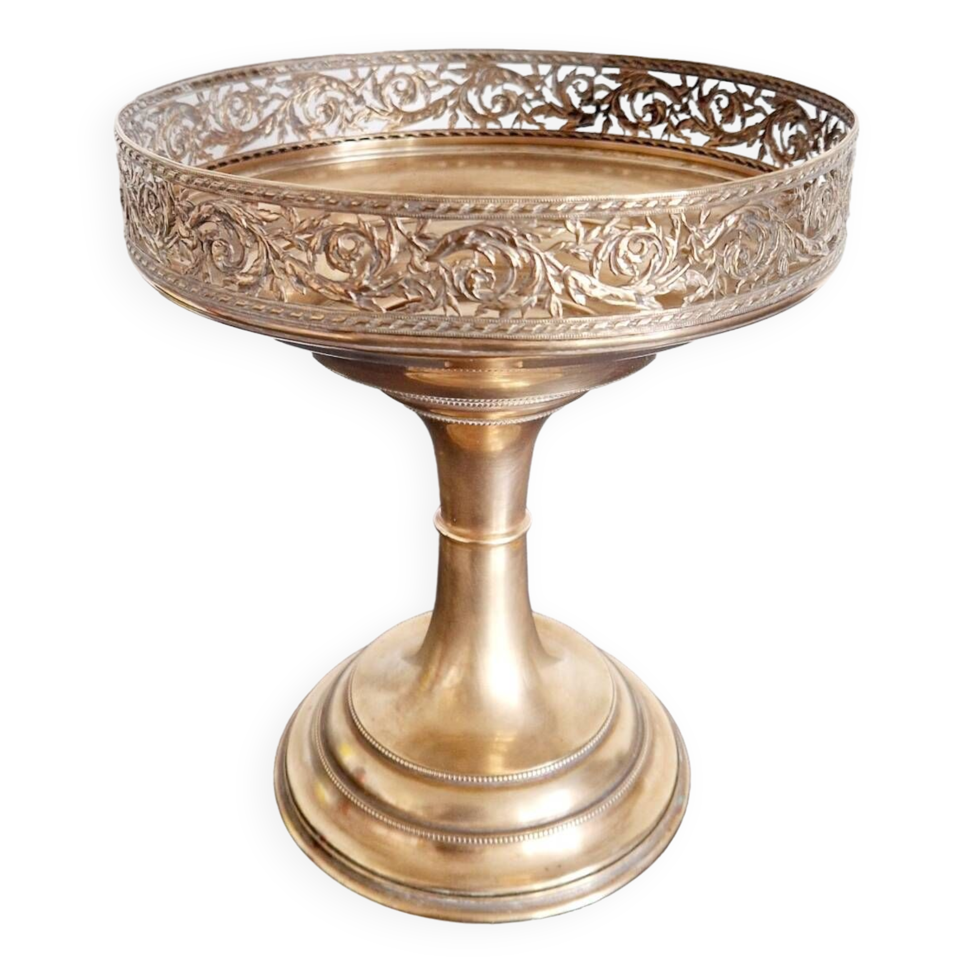 Gold-plated metal footed cup from the early 20th century