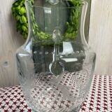 Large engraved crystal pitcher