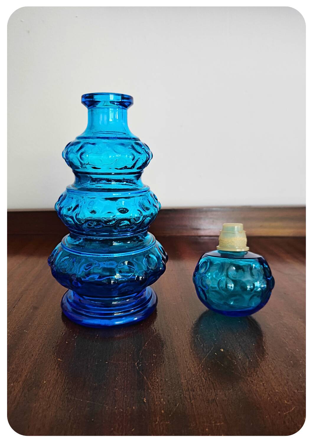 Carafe / Bouteille Empoli Bleue Vintage avec bouchon