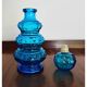Carafe / Bouteille Empoli Bleue Vintage avec bouchon