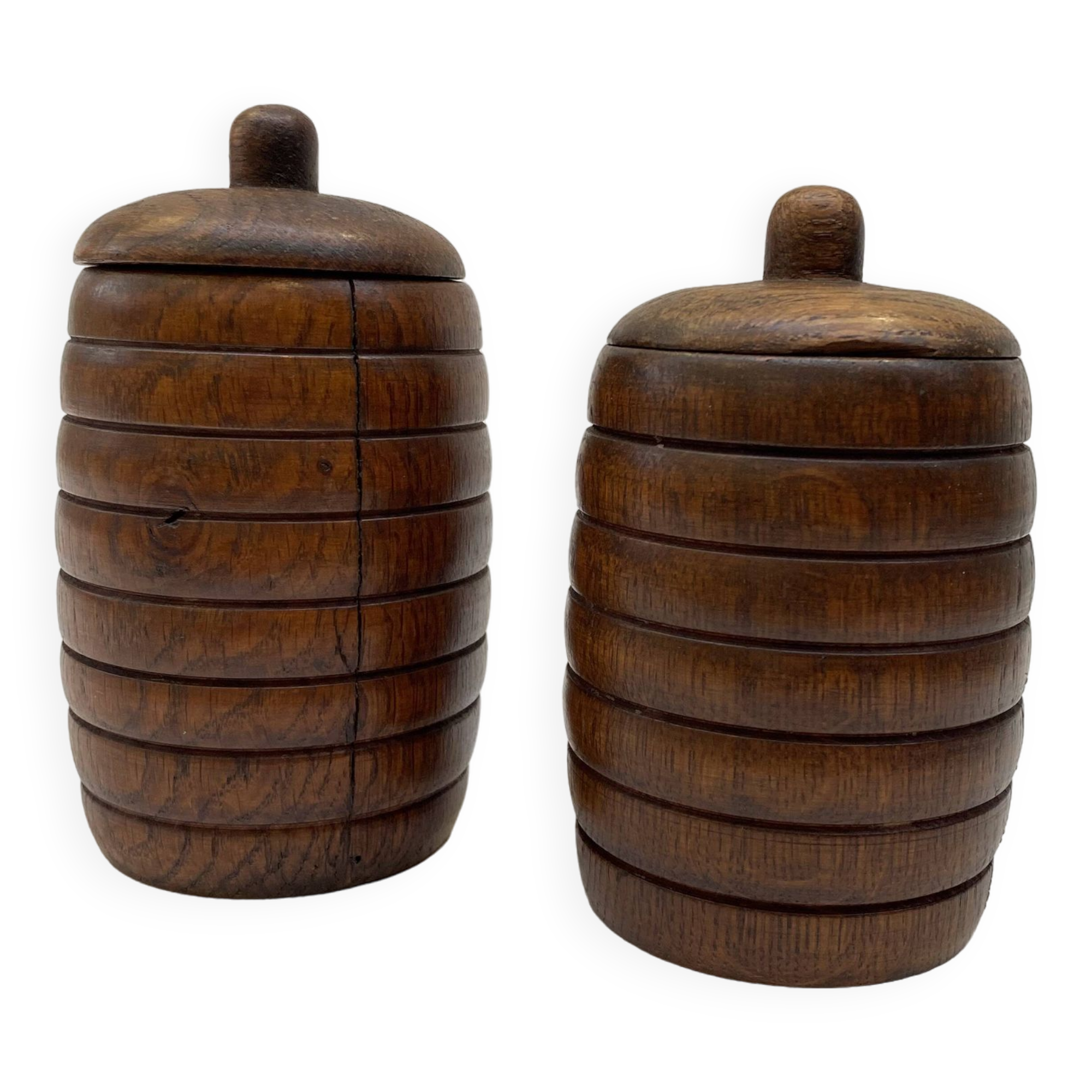 Series of two wooden arts deco boxes