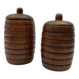 Series of two wooden arts deco boxes