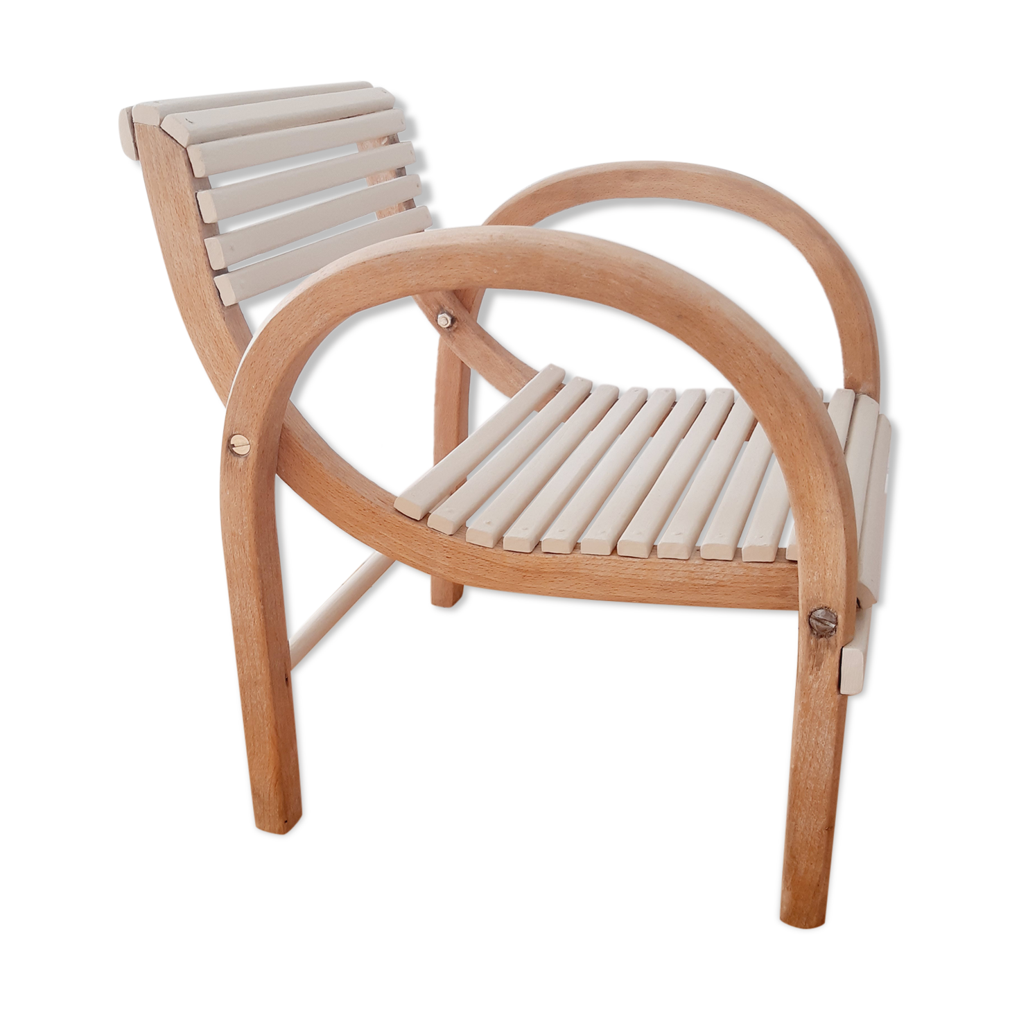Baumann chair curved wood