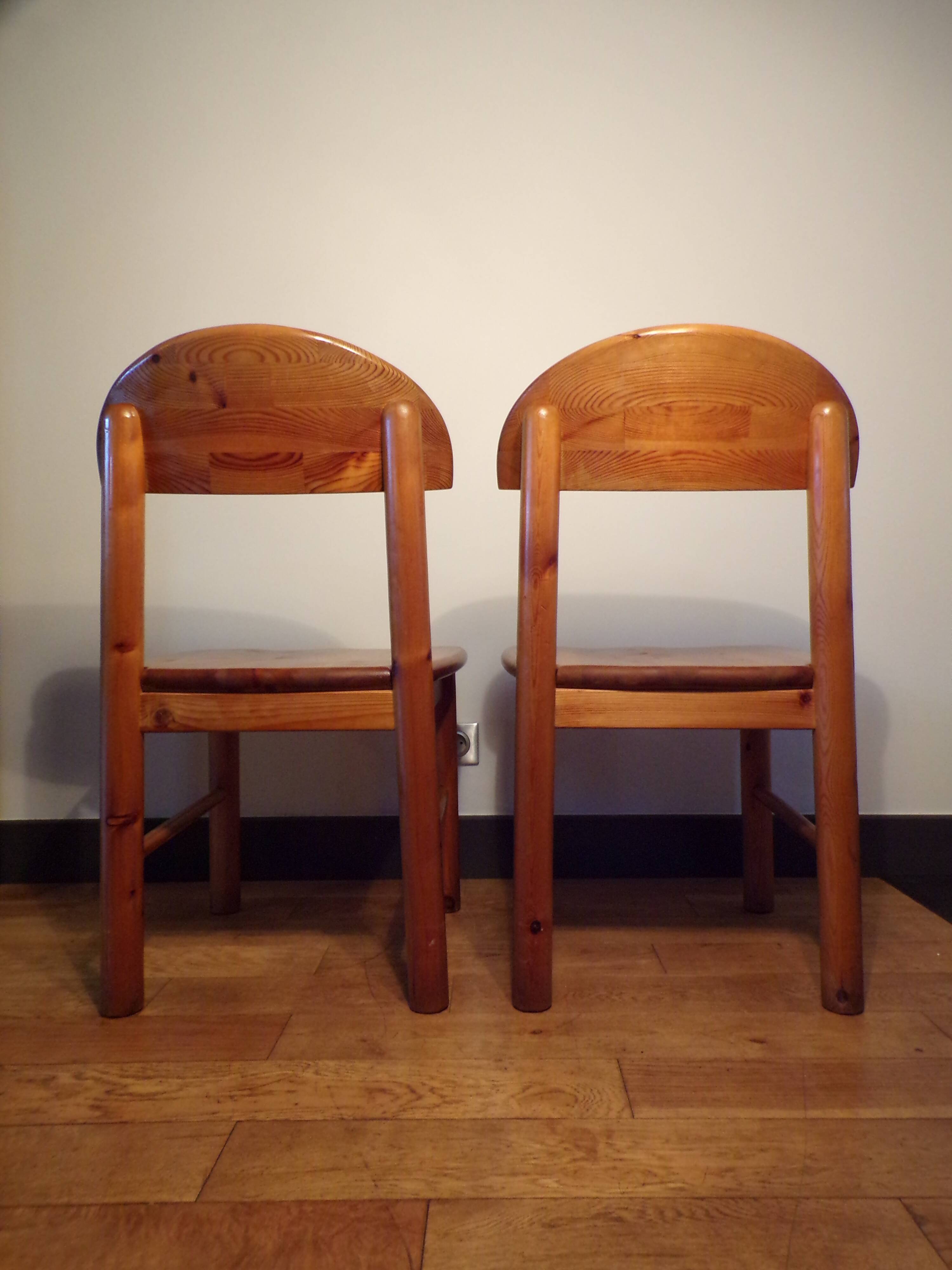 Pair of Rainer Daumiller chairs in oiled pine