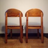 Pair of Rainer Daumiller chairs in oiled pine