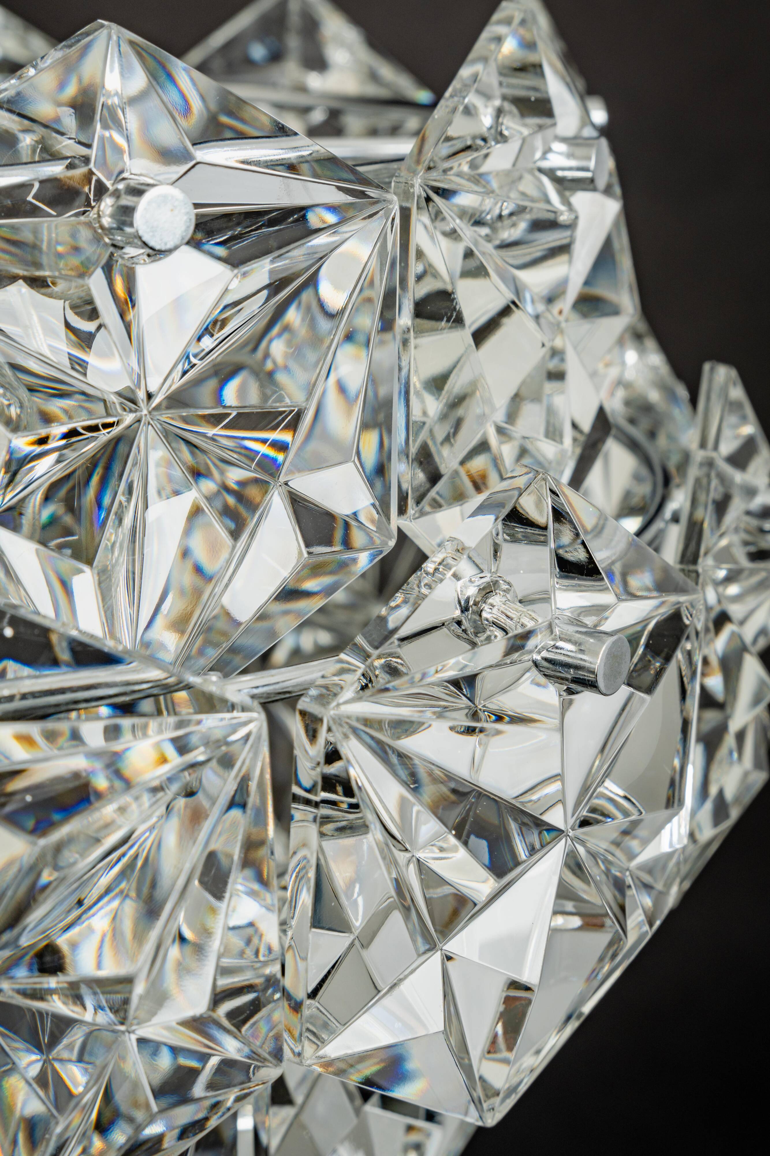 Small and Superb Pendant, Chrome and Crystal Glass by Kinkeldey, Germany, 1970