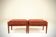 Set of two vintage-style footstools, bouclé cinnamon color