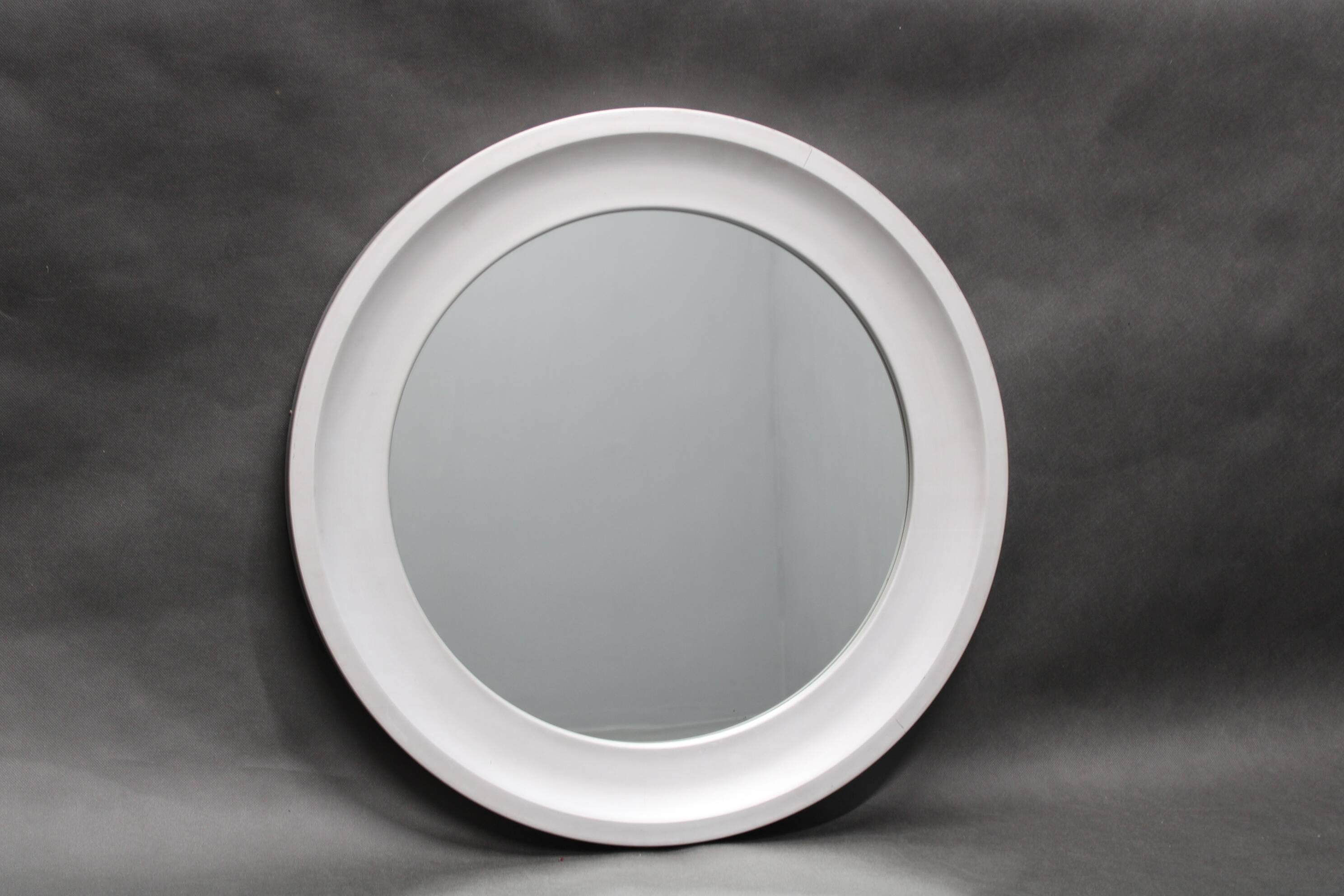 1970s Italian Round Aluminium Mirror