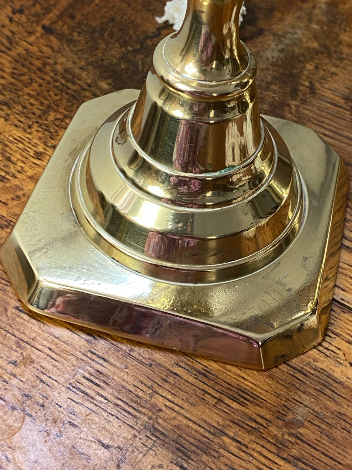 Pair of solid brass candlesticks, Georgian style