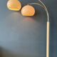 Space Age Dijkstra double arc white mushroom floor lamp