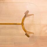 Mid Century Palisander and Glass Dining Table, Italy, 1950s