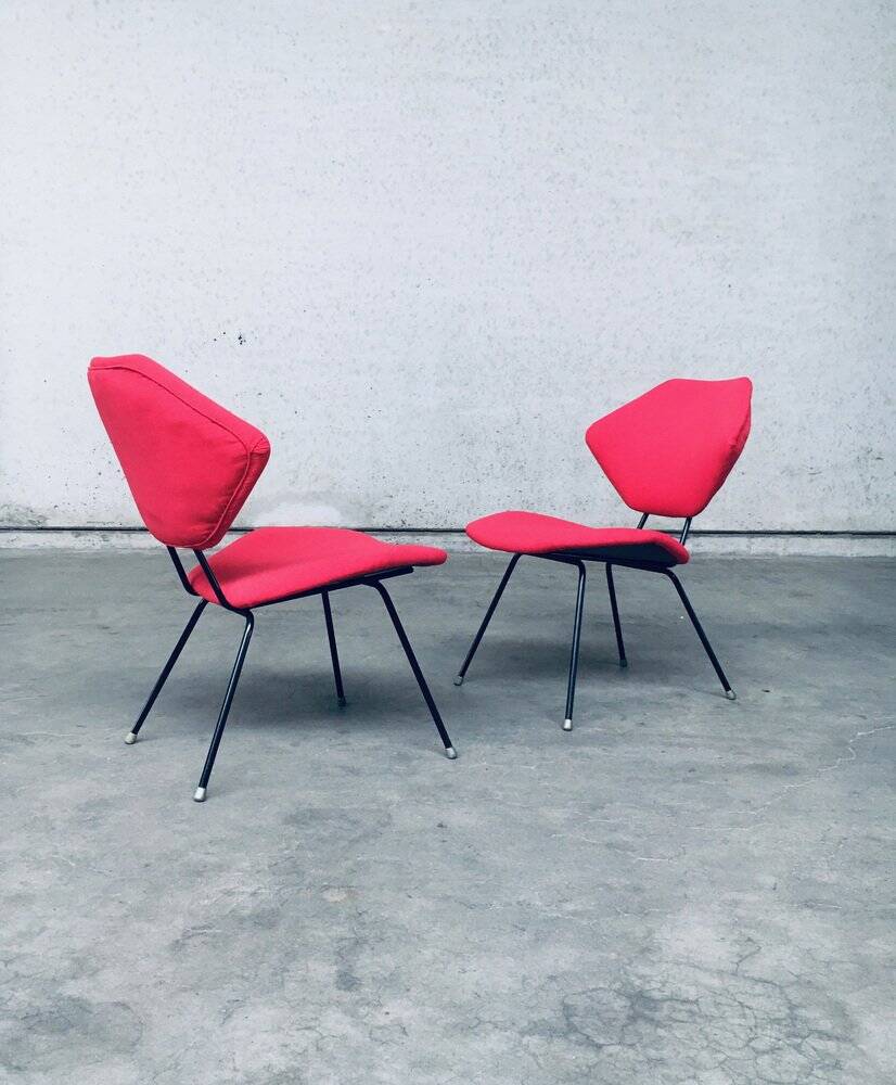 Set of Mid-Century Modern Low Side Chairs, Italy, 1950s