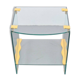 Vintage Regency Brass and Glass Side Table, 1970s