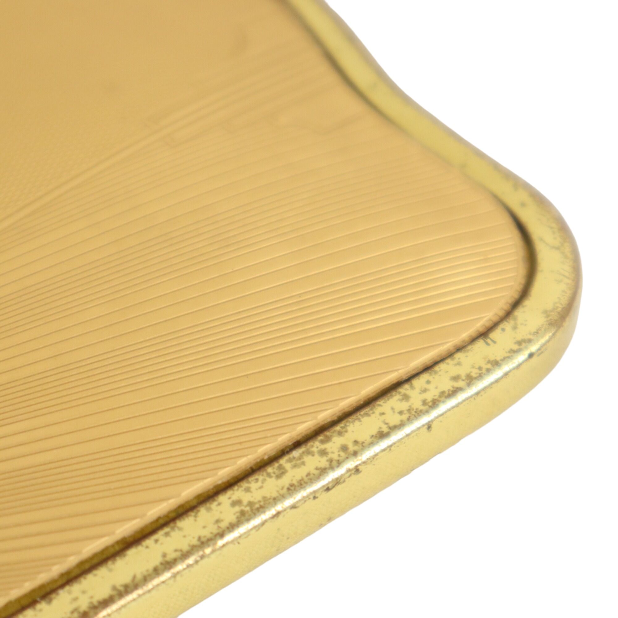 French art deco hand mirror makeup mirror brass facet 31cm