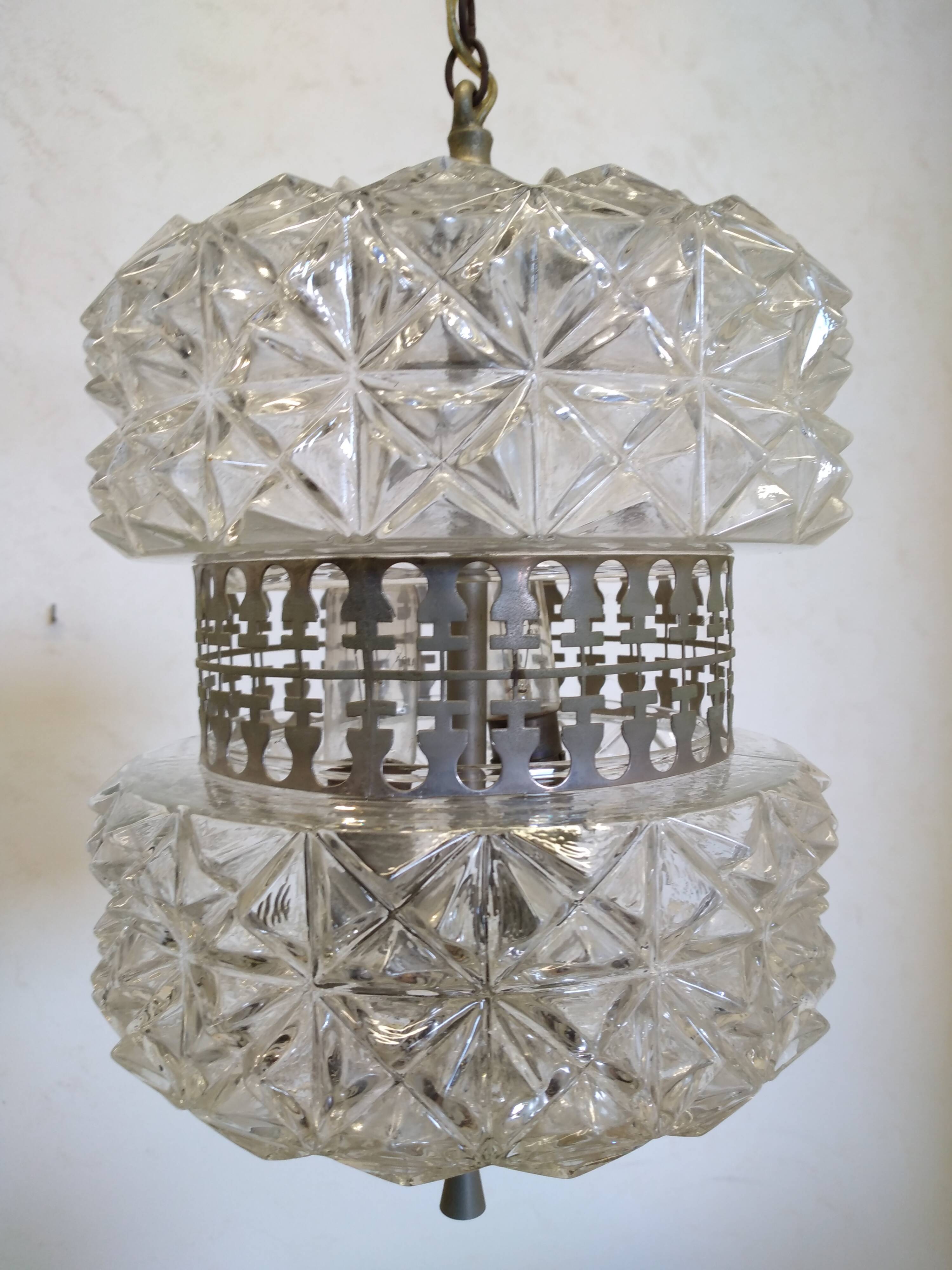 Suspension en verre vintage