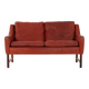 Red leather sofa, Scandinavian design, 1960s, designer: Fredrik Kayser, production: Vatne Møbler