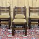 Suite de 4 chaises brutalistes en chêne des années 1950