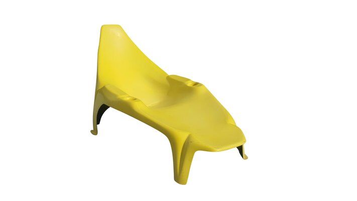 Modern mid-century yellow pool chaise longue
