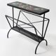 Vintage 1950s side table magazine rack ceramic & steel 50s 1950s music