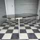 Vintage glass and chrome table