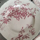 Set of 6 dinner plates in Terre de fer earthenware, red color