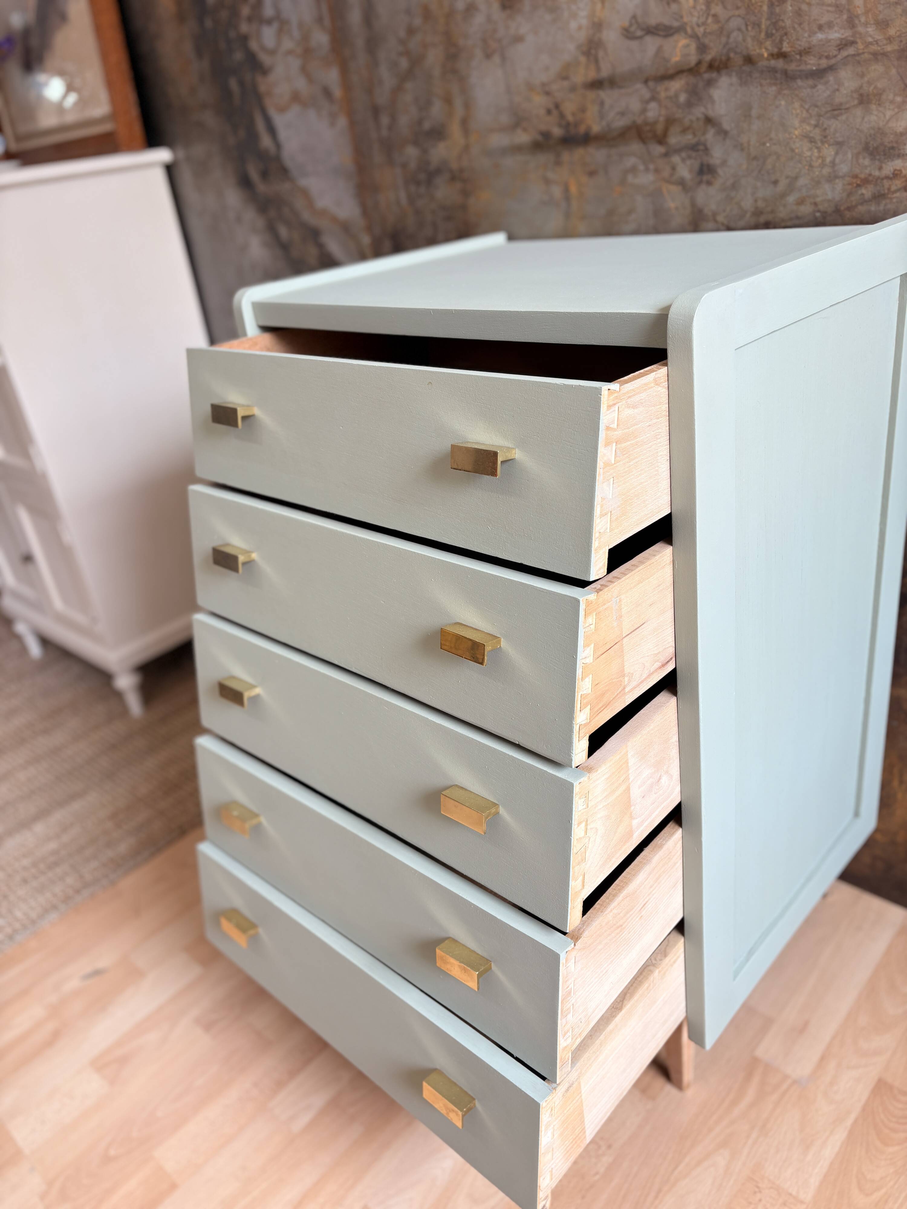 1940s green Luxembourg chest of drawers